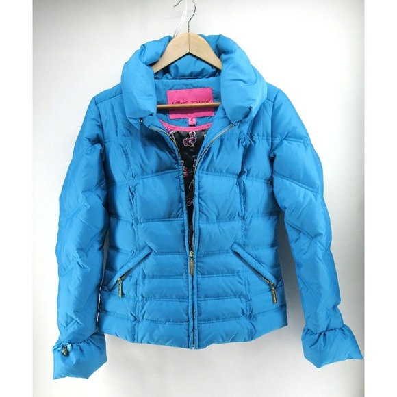 Betsey Johnson Jackets & Blazers - Betsey Johnson Jacket Women XS Blue Quilted Puffer Down Coat‎